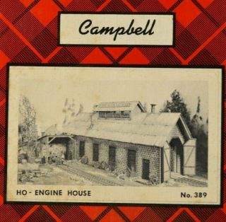 Campbell Scale Models 389 - 2195 - Vintage Ho Engine House Model Kit - Lnib