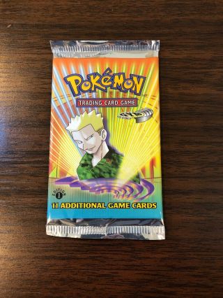 Pokemon Gym Heroes 1st Edition Booster Pack Lt.  Surge Art X 1