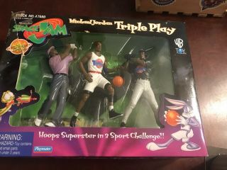 Michael Jordan Space Jam Triple Play Figure Set 1996 Nib