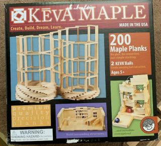 Keva Maple 200 Plank Building Set Wooden Blocks Complete