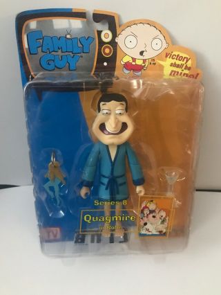 Family Guy Quagmire In Blue Robe Series 8 Action Figure 6 " Scale Mib Mezco Toy