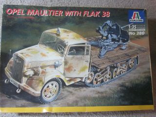 Military Opel Maultier With Flak 38 Truck Model Kit Scale 1.  35 Italeri