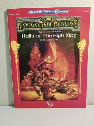 Halls Of The High King With Map Adventure Module - Ad&d Forgotten Realms