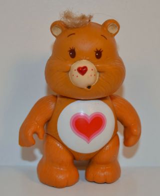 Vintage 1983 Tenderheart Bear 3.  5 " Care Bears Pvc Action Figure Tender Heart