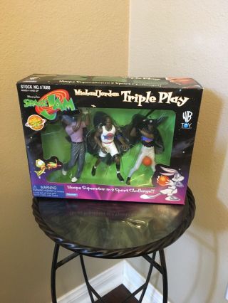 Michael Jordan Space Jam Triple Play Action Figure Set 1996 Toy Playmates