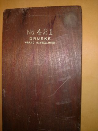 Vintage Drueke Cribbage Board No.  421 Wood Metal Pegs Grand Rapids MI 3