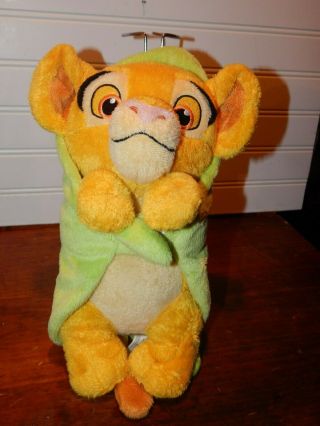 Just Play Disney The Lion King Baby Simba Plush Purrs With Green Leaf Blanket