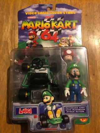 Toy Biz Mario Kart 64 Series 2 Luigi Figure 1999moc Rare Nintendo