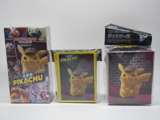 Pokemon Card Game Detective Pikachu Pac Box & Deck Shield & Case F/s Tracked