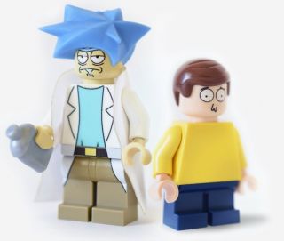 Rick And Morty Inspired Custom Lego Minfigure Set With Collectable Cards