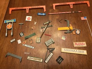 Various Ho Scale N,  O Or G Scale Model Trains Various Advertising Signs Parts