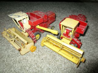 Ford Holland Farm Toy Sperry Rand Custom Parts Restoration Set Of 2 Combines