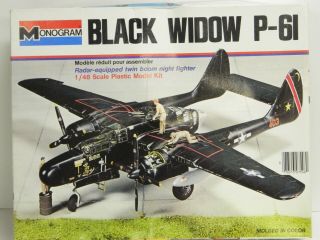 Monogram Black Widow P - 61 Model Kit 1/48 Sc Box Opened But Guaranteed Complete//