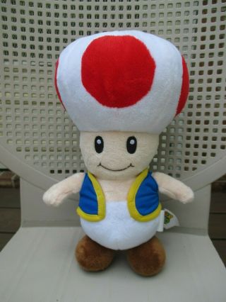 Nintendo Official Mario Toad Plush Stuffed Toy Authentic 10 "