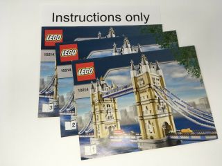 Only Instructions Books 1 - 3 Lego 10214 Creator Tower Bridge No Bricks/parts