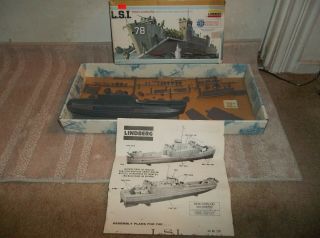 Vintage 1975 Lindberg Lsi Infantry Landing Ship Open Box Kit