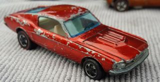 Hot Wheels Redline Custom Mustang,  Red,  White Interior,  Blue Glass