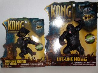 King Kong Monster Rubber Jiggler Character Ape Figures On Cards Movie Promo