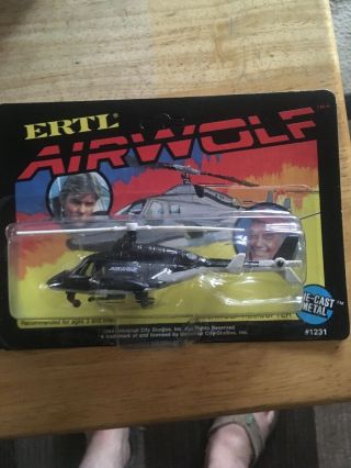 Ertl Airwolf Tv Die - Cast Helicopter 1:64 Moc 1984 Autographed