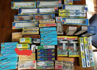 50 Vintage Ho Scale Model Train Car & Scenery Empty Boxes Athearn Milwaukee Road