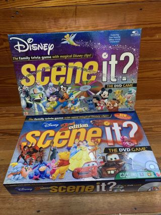 Disney Scene It 1st & 2nd Edition Dvd Board Game Complete
