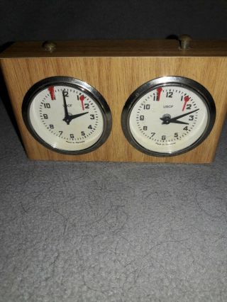 Chess Timer Clock Two Face Wood Box Made In West Germany Uscf