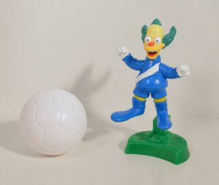 Rare 2002 Krusty The Clown 4.  5 " Burger King Europe Soccer Action Figure Simpsons
