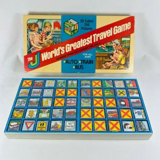 Vintage 80’s Worlds Greatest Travel Game Roadtrip Bingo Complete