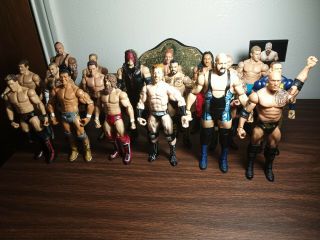 Wwe Wrestling Action Figure Bundle With 19 Figures (and World Heavyweight Belt)