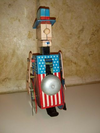 1950s SY JAPAN TIN LITHO WINDUP TRAVELING SAM THE PEACE CORPS MAN ROBOT - 3 DAY NR 3