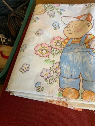 Vintage 1983 Cabbage Patch Kids Fitted Flat Twin Bed 3 Pc Sheet Set Fabric Craft 2