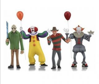 Neca Toony Terrors Series 1 Action Figures Complete Set Of 4 Pennywise Jason