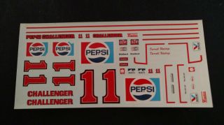 Darrell Waltrip Pepsi 11 Challenger Nascar 1/24 1/25 Scale Model Decals
