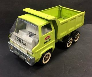 Vintage Tonka Lime Green Hydraulic Dump Truck Late 60’s Early 70’s 13” Long,  Nr