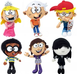 Nickelodeon Loud House Lola,  Luna,  Clyde,  Lana,  Lucy & Lincoln Set Of 6 Plush
