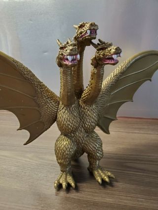 Godzilla King Ghidorah Toy Figure Toho Bandai 2005 Golden Gold 6.  5 Inch Kaiju