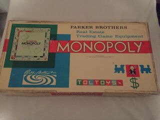 Monopoly Board Game Vintage Parker Brother Toltoys Property Complete Extra Board