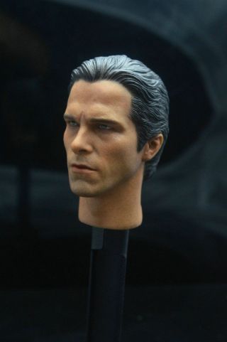 1/6 Batman Bruce Wayne Christian Bale Head Sculpt 2.  0 For Hot Toys 2