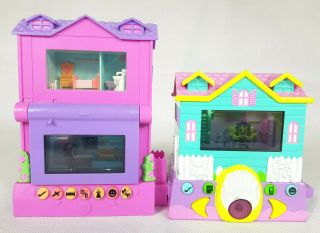 Pixel Chix Pink / Purple Double Storey House & Babysitter Interactive Games