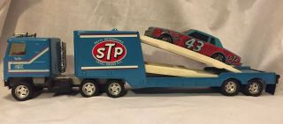 Vintage Ertl Richard Petty Semi - Truck Hauler W/ Race Car Stp Nascar Racing 43