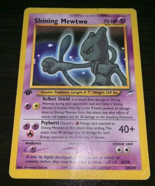 Pokemon 1st Edition Shining Mewtwo Neo Destiny 109/105 Secret Rare