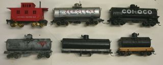 Hon3 6 Trucks Including Tank Cars And Caboose