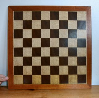Wonderful Good Size Vintage Wooden Chess Board - 40.  5 X 40.  5cms.  Traditional