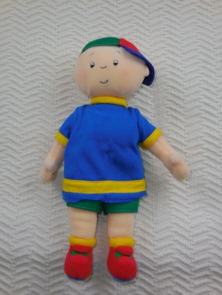 Caillou Soft Beanie Doll Red Green Yellow Cap 10 " Plush Toy Pbs Kids Cinar 2001