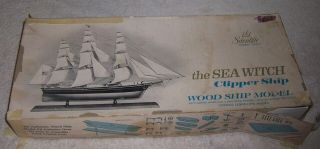 Vintage Scientific Models The Sea Witch Clipper Ship Wood Model 27 1/4 "