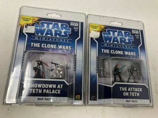 Star Wars Miniatures Clone Wars Showdown At Teth Palace & Attack On Teth Maps