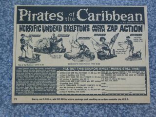 Vintage 1973 Mpc Disney Pirates Of The Caribbean Model Advertisement