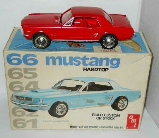 Vintage Amt 1/25 Scale `66 Ford Mustang Hardtop Built Car Model
