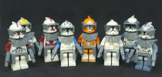 Custom Lego Star Wars Clone Commander Set Of 8 - Fox,  Rex,  Wolffe