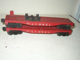 Lionel 2 Flat Car 6803 Usmc Tank & & 6809